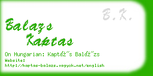 balazs kaptas business card